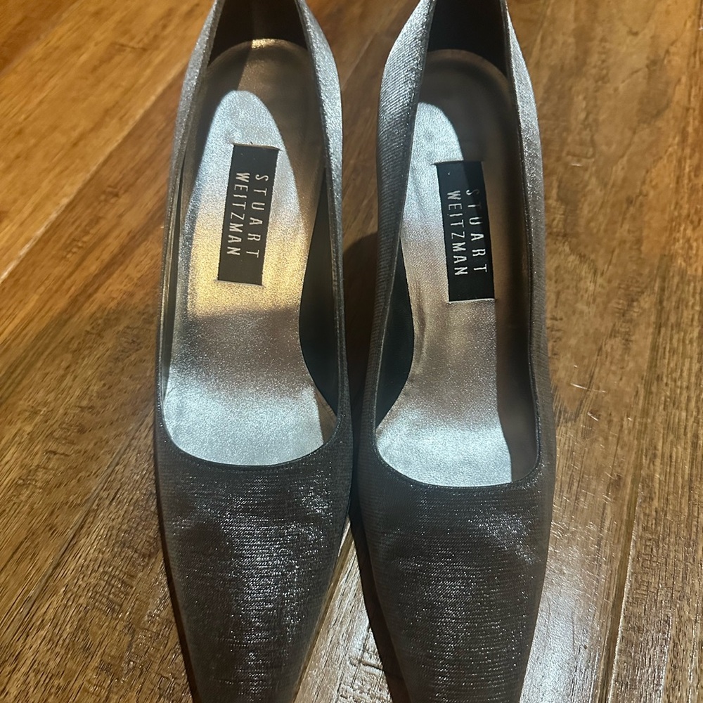 Stuart Weitzman Metallic Silver Heels